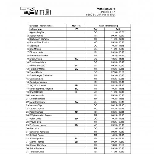 Sprechstunden 24/25